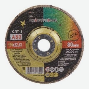 Круг лепестковый торцевой Луга 150 x 22,2 тип КЛТ1 Р80 3656-150-80