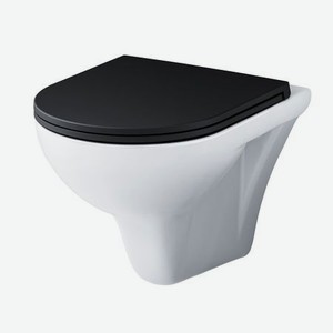 Унитаз подвесной AM.PM Gem C901700SCmb безободковый с черным сиденьем