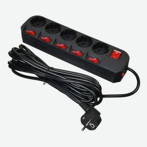 Сетевой фильтр Buro 500SH-5-SW-B 5м (5 розеток) черный