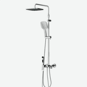 Душевая система со смесителем-полкой Damixa Apollo DX220920000: верхний душ 230*230мм, ручной душ 120мм, 3