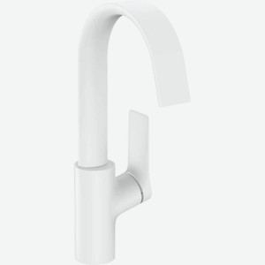 Смеситель Hansgrohe Vivenis для раковины 75030700, 210 с поворотный изливом, с донным клапаном, матовый белый