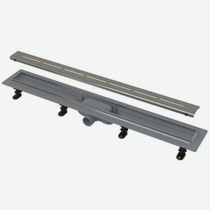 Водоотводящий желоб AlcaPlast APZ18-750M с порогами из нержавеющей стали для перфорированной решетки