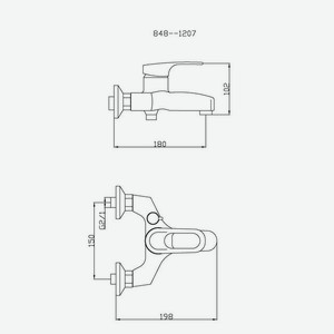 Смеситель для ванны с душем TSARSBERG TSB-848-1207 тип См-ВОРНШлА