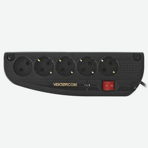 Сетевой фильтр Vektor COM черный 3м 15782 для компьютера, 10А, 2.2кВт