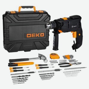 Дрель ударная сетевая DEKO DKID600W в пластиковом кейсе + набор инструментов 40 предметов