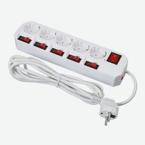 Сетевой фильтр Buro 500SH-3-SW-W 3м (5 розеток) белый