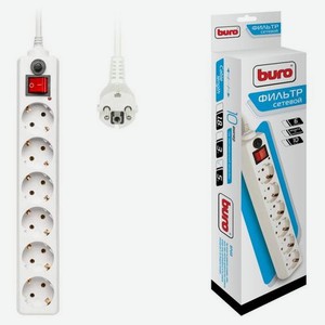 Сетевой фильтр Buro 600SH-5-W 5м (6 розеток) белый (коробка)