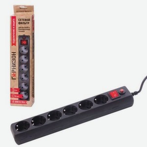 Сетевой фильтр Гарнизон EHB-10 3.0 м 6р черный