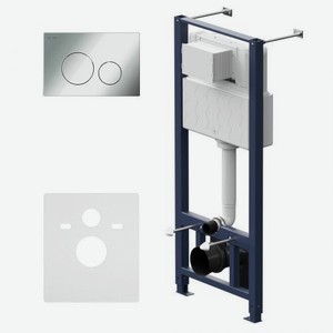 Инсталляция для подвесного унитаза AM.PM Pro I012704.9051 с пневматич клавишей Pro L пластик, глянц хром
