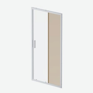 Дверь душевая 100х195 AM.PM Gem Solo W90G-100-1-195MBr, стекло бронзовое, профиль матовый хром