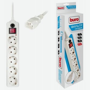 Сетевой фильтр Buro 500SH-1.8-UPS-W 1.8м (5 розеток) белый