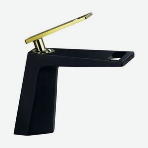 Смеситель на раковину (чёрный/золото) Bronze de Luxe QUADRO (A919B)