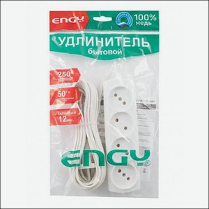 Удлинитель ENGY Эконом 1.7м/4роз.ШВВП 2х0.75