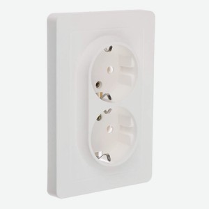 Розетка Intro Style двойная с заземлением 2X2P+E Schuko 16А-250В IP20 СУ белый