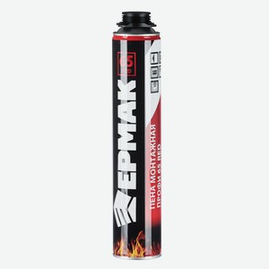 ЕРМАК Пена монтажная PROFI 65 RED fireproof огнестойкая, всесезон, 65 л, 850 г
