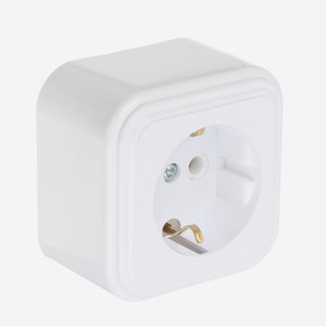 FORZA Розетка с заземляющим контактом RA 16-133-Б, 250В, 16А, IP20, 65x65x41 мм, белая УХЛ4