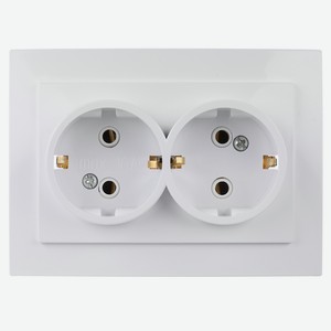 FORZA Розетка двухместная скрытой установки с заз.rs 16-238-Б, 250В, 16А, IP20, 116x84x48, белая