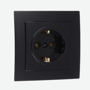 Розетка скрытой FORZA установки с зазем. контактом RS 16-133-Ч, 250В, 16А, IP20, 85x85x46 мм, чёрная