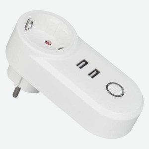Умная розетка SLS OUT-05 одинарная+usb WiFi white