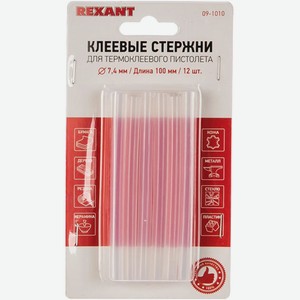 Пистолет клеевой Rexant Клеевые 100 мм,12 шт (09-1010)