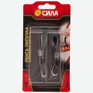 Лента-липучка самоклеющаяся Сила 19ммх46см чёрная 24/72/2304 thl72-07