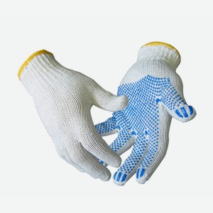 Перчатки Пряжа хб с ПВХ точка, 4 нити, 10 класс, 5 пар WINWIN