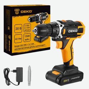 Аккумуляторная дрель-шуруповерт DEKO Banger 20V ONE +, 20В, 1x1.5Ач