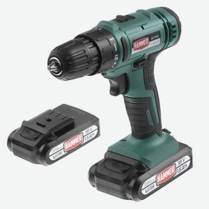 Аккум.дрель Hammer ACD18A 18В 2x1.5 Ач 10мм 0-350/0-1250об/мин 35Нм в кейсе быстр зарядка