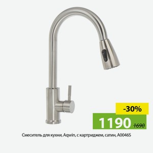 Смеситель для кухни, Aqwin, с картриджем, сатин, A0046S