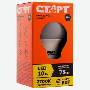 Лампа светодиодная СТАРТ ECO Груша E27 10W Теплая