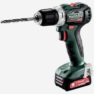 Аккумуляторная дрель-шуруповерт PowerMaxx BS 12 BL 2.0Ач x2 кейс 45 Нм Metabo