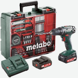 Аккумуляторная дрель-шуруповерт BS 14.4 10мм 2.0Ah x2 Case Set 40 Нм Metabo