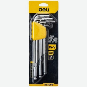 Набор шестигранных ключей Deli DL3090 с шаром 9 штук Dell