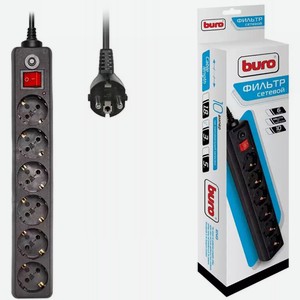 Сетевой фильтр 600SH-3-B 3м Черный Buro