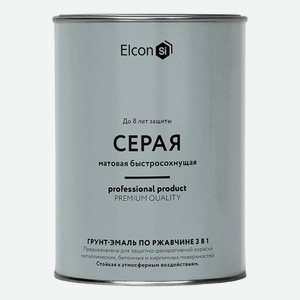 Краска грунт-эмаль Elcon матовая серая 800 г