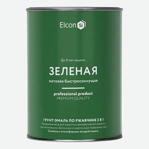 Краска грунт-эмаль Elcon матовая зеленая 800 г