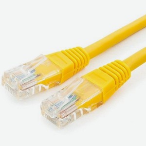 Патч-корд PP12-20M/Y литой (molded), UTP, cat.5E, 20м, 4 пары, 26AWG, алюминий омедненный, 1 шт, желтый