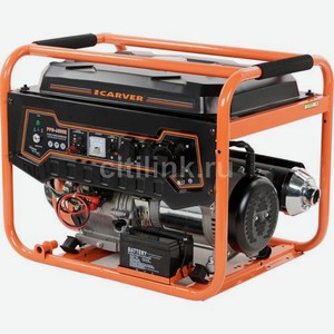 Бензиновый генератор CARVER PPG- 6500Е, 220/12 В, 5.5кВт, с АКБ [01.020.00005]