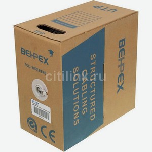 Кабель сетевой UTP, cat.5E, 305м, 2 пары, 24AWG, 0.40мм, 0.40мм, алюминий омедненный, одножильный (solid), 1 шт