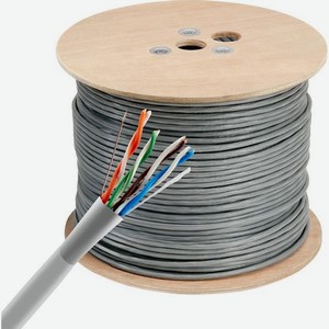 Кабель сетевой Buro UTP, cat.6, 305м, 4 пары, 0.52мм, 0.52мм, медь, одножильный (solid), 1 шт, серый
