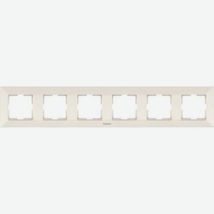 Рамка Panasonic Arkedia Slim (WNTF08062BG-RU) 6x горизонтальный монтаж пластик бежевый (упак.:1шт)