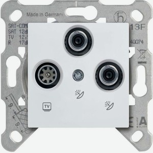 Розетка телевизионная/спутниковая Panasonic Karre Plus & Arkedia Slim скрытая, IP20, белый [wktt04662wh-ru]