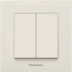 Выключатель Panasonic Karre Plus 2-клавишный, установка скрытая, IP20, бежевый [wktc00132bg-ru]