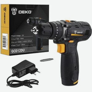 Дрель-шуруповерт DEKO GCD12DU 1.5Ач, с одним аккумулятором [063-4039]