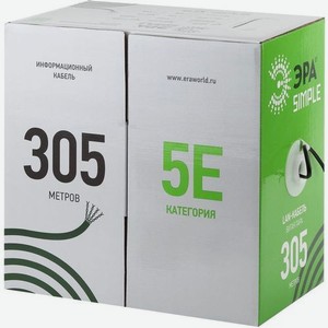 Кабель информационный Эра FL-4-PVC, кат.5E, 305м, серый [б0044685]