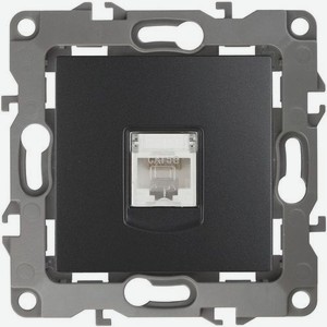 Розетка компьютерная Эра Серия 12 12-3107-05, одинарная, скрытая, IP20, антрацит [б0014727]
