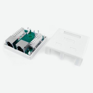 Розетка Hyperline (SB1-2-8P8C-C6-SH-WH)RJ45 2 кат.6 FTP бел. (упак.:1шт)
