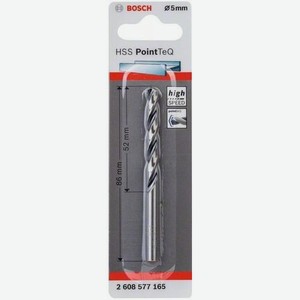 Сверло Bosch 2608577165, по металлу, 5мм, цилиндрический, 1шт