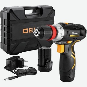 Дрель-шуруповерт DEKO GCD12DU3 Li-Ion 1.5Ач, с двумя аккумуляторами [063-4115]