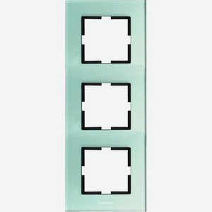 Рамка Panasonic Karre Plus (WKTF08133GB-RU) 3x вертикальный монтаж стекло черный (упак.:1шт)